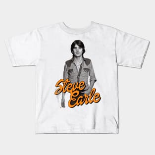 Steve Earle // Retro Folk Singer Songwriter Fan Art Kids T-Shirt